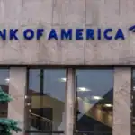 Exterior view of the Bank of America office building, highlighting the company's logo on the facade, relevant to mortgage records and legal issues.